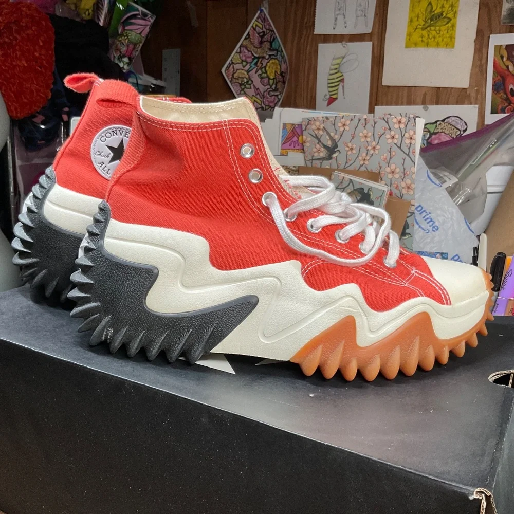 Converse Run Star Motion CX platform sneaker mens 9.5 womens 11 orange high top - Picture 9 of 17